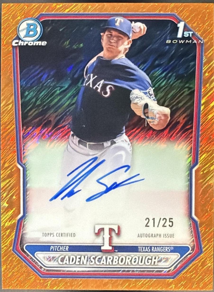 Caden Scarborough [Orange Shimmer Refractor] #CPA-CSC