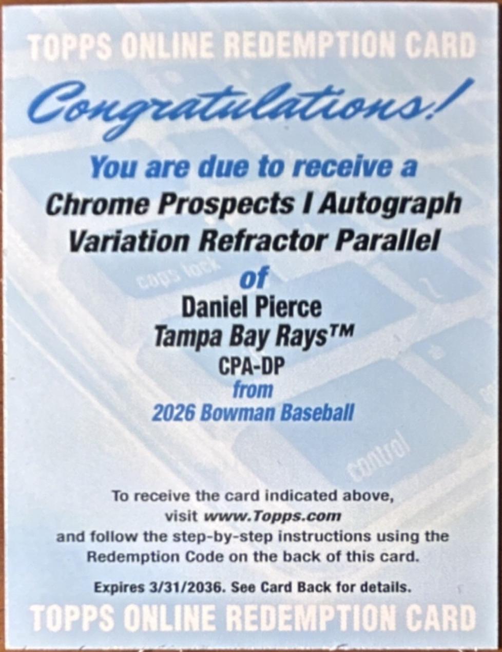 Daniel Pierce [Refractor] #CPA-DP
