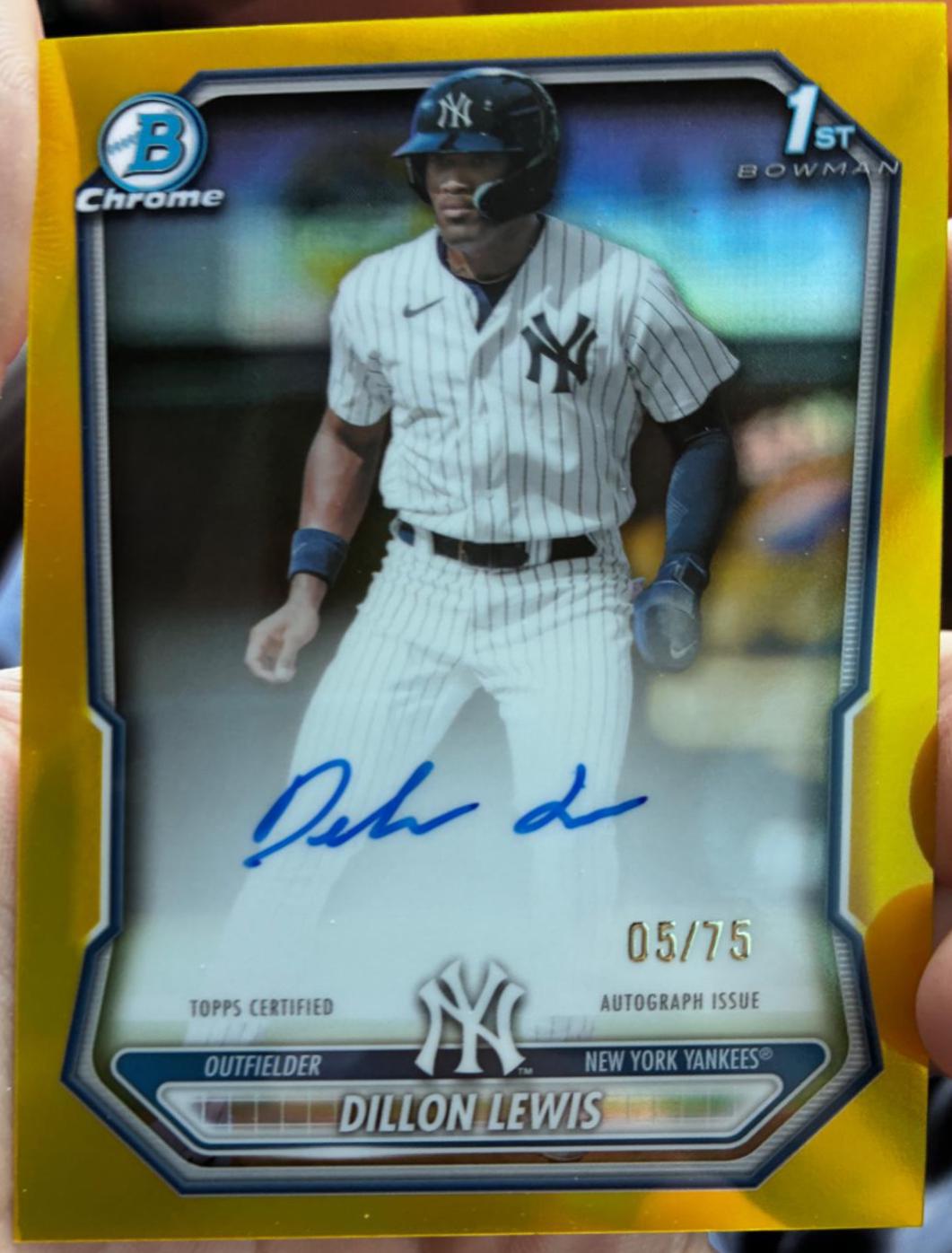 Dillon Lewis [Yellow Refractor] #CPA-DL