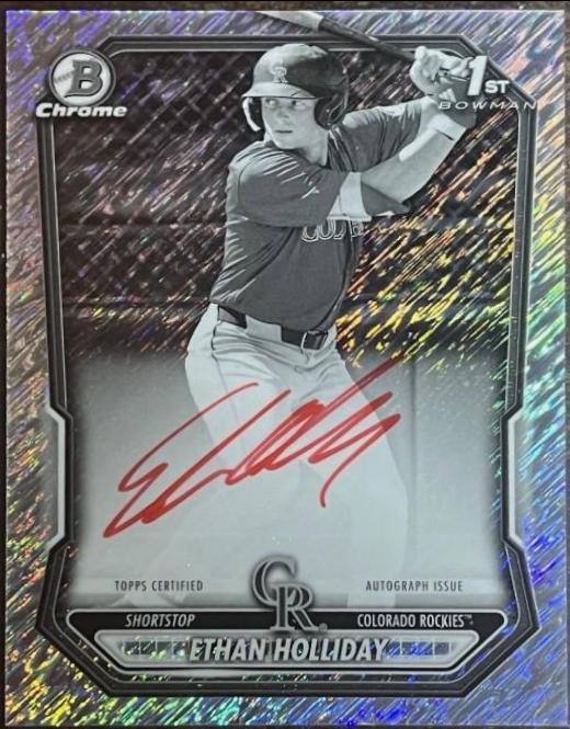 Ethan Holliday [Black White Shimmer Refractor] #CPA-EH