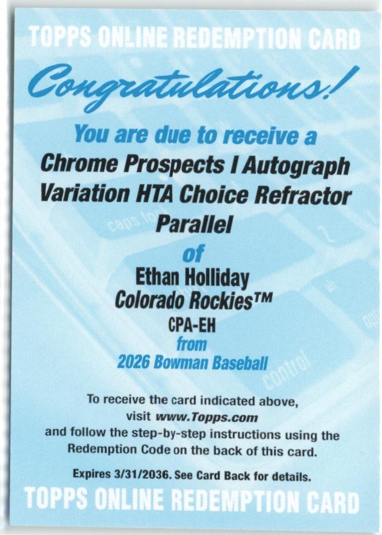 Ethan Holliday [HTA Choice] #CPA-EH
