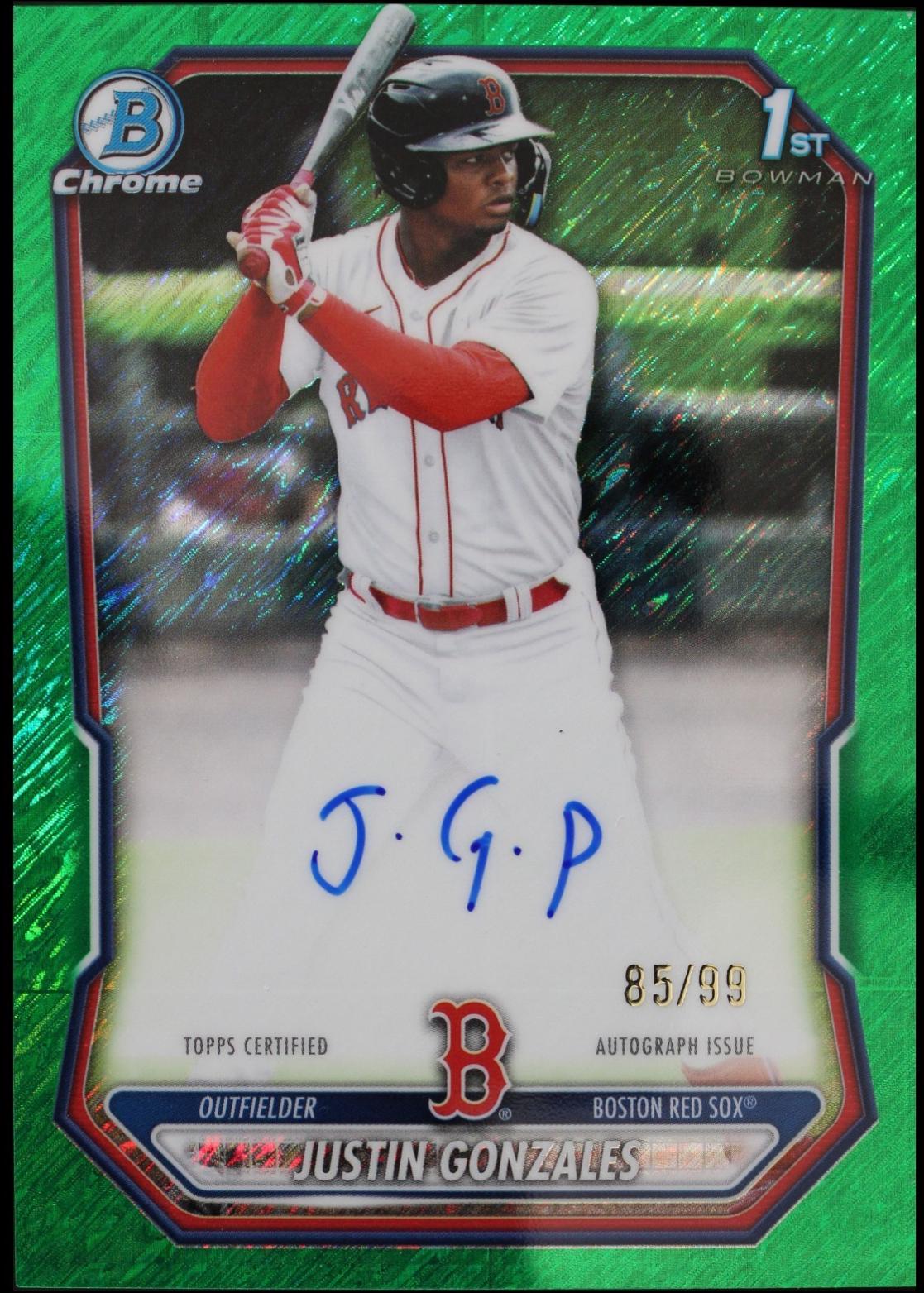 Justin Gonzales [Green Shimmer Refractor] #CPA-JG