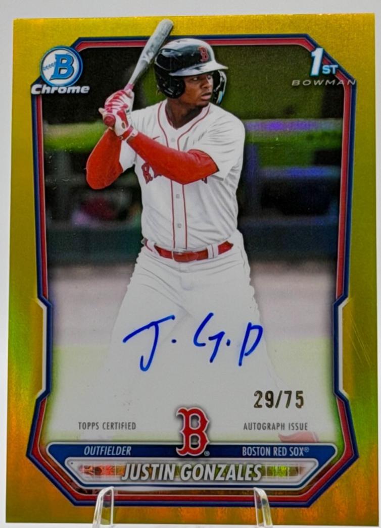 Justin Gonzales [Yellow Refractor] #CPA-JG