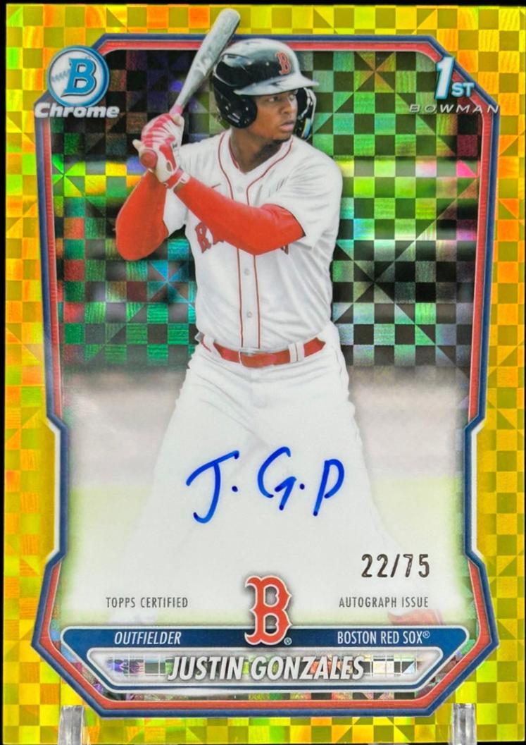 Justin Gonzales [Yellow X-Fractor] #CPA-JG