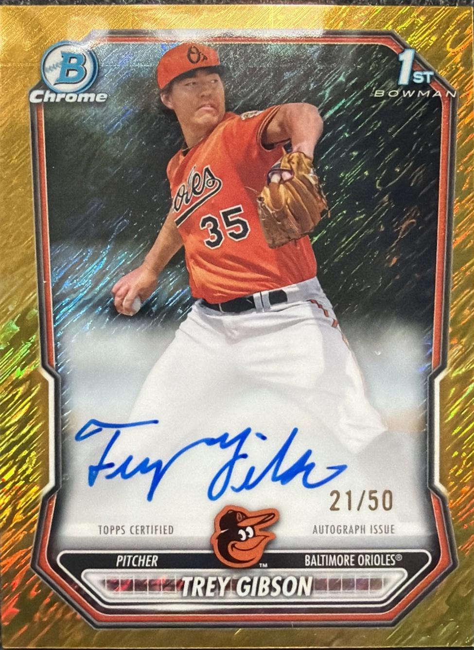 Trey Gibson [Gold Shimmer Refractor] #CPA-TGI