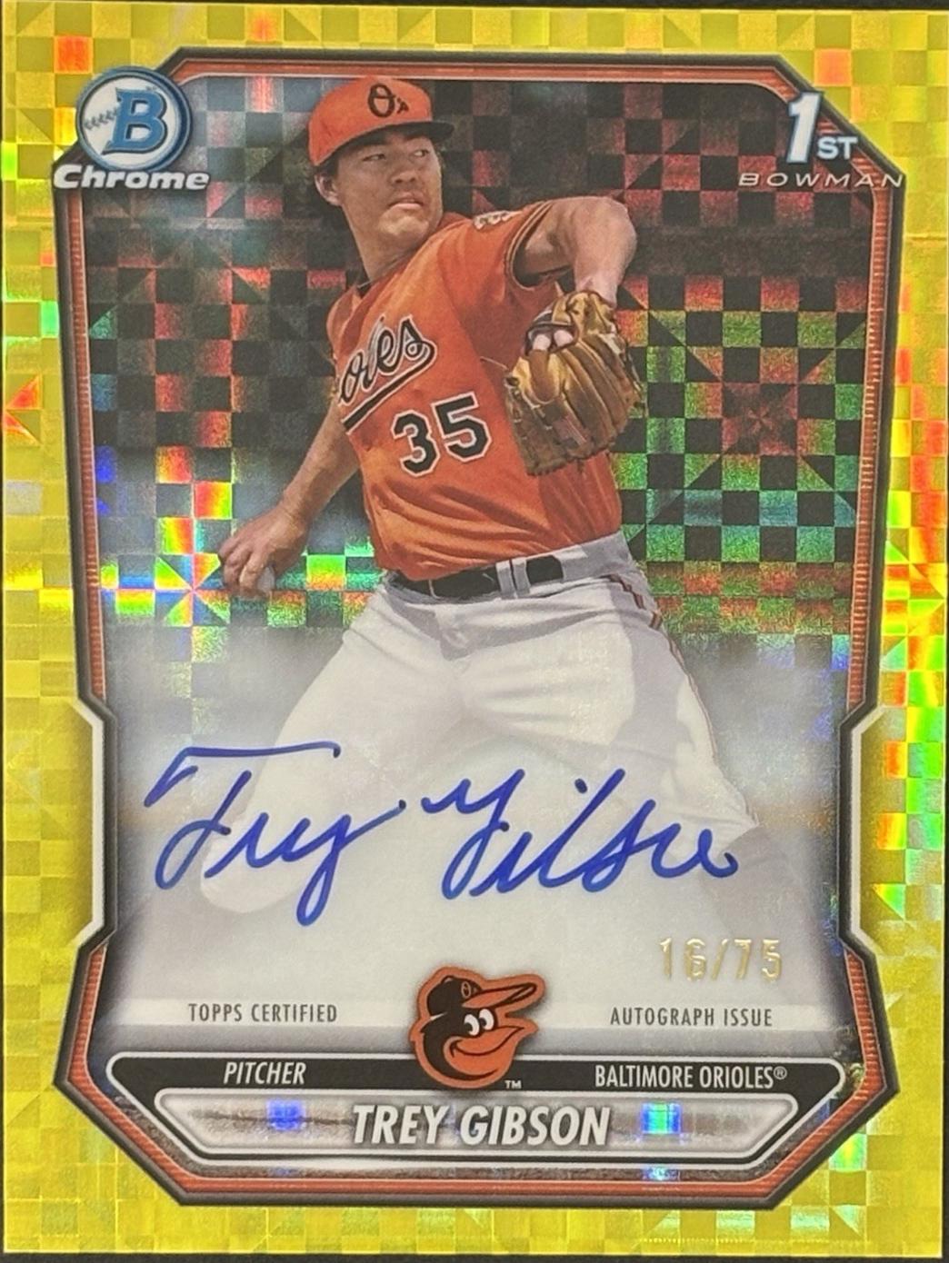 Trey Gibson [Yellow Refractor] #CPA-TGI