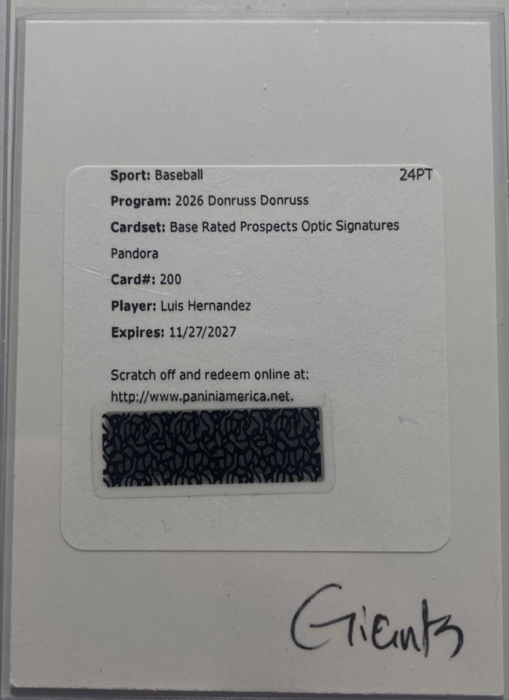 Luis Hernandez [Pandora Optic Signature] #200