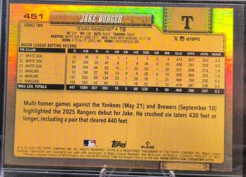 Jake Burger [Golden Mirror Variation] #451