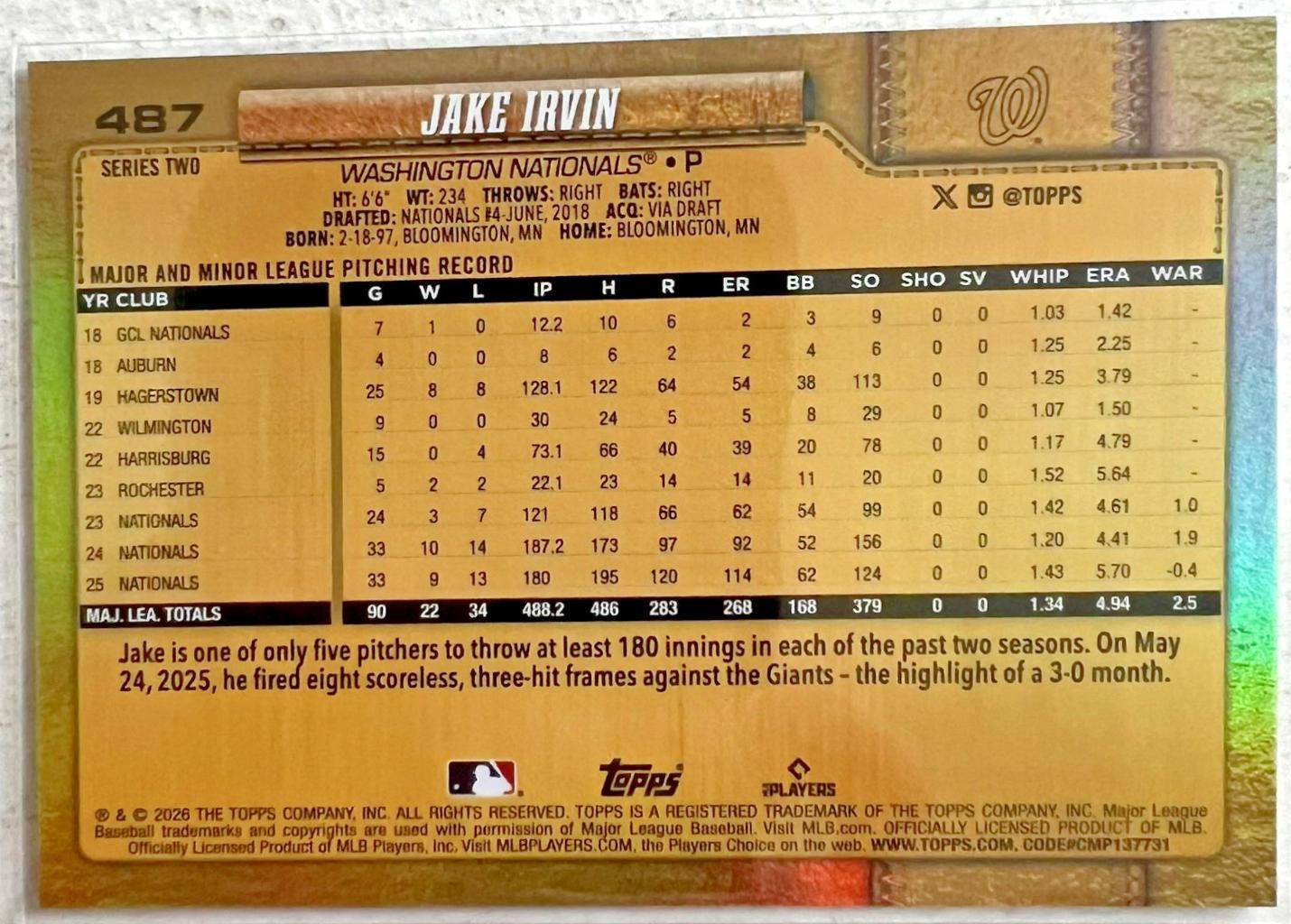 Jake Irvin [Golden Mirror Variation] #487