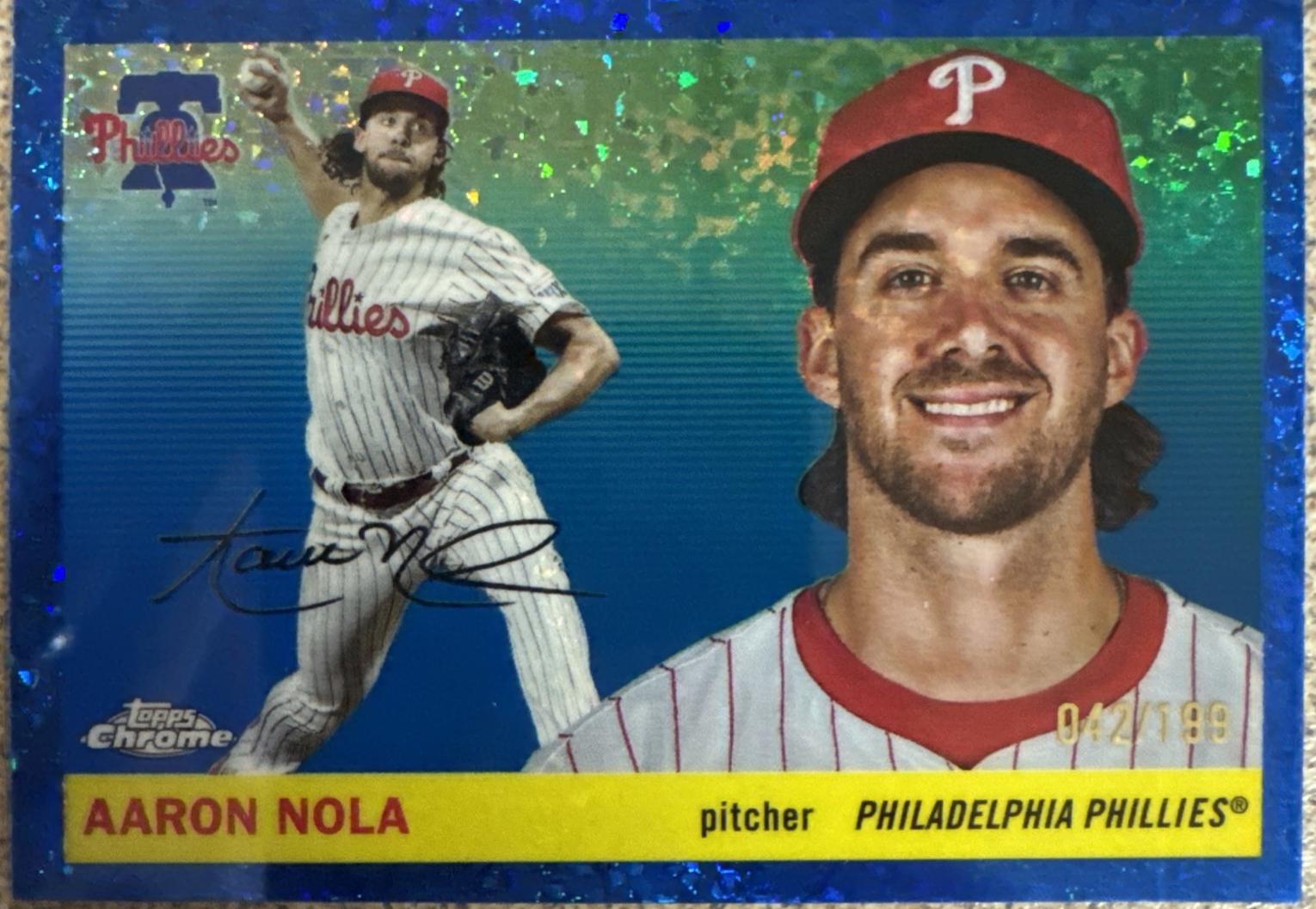 Aaron Nola [Blue Mini-Diamond Refractor] #156