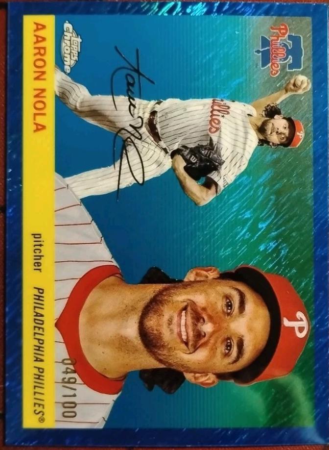Aaron Nola [Blue Shimmer Refractor] #156
