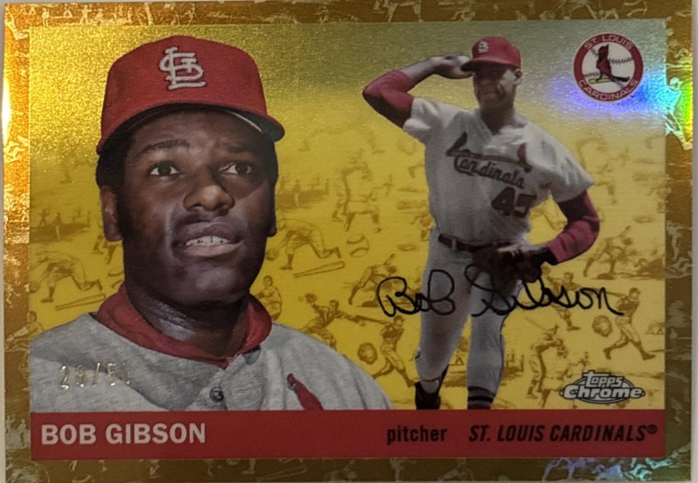 Bob Gibson [Toile Cream Gold Refractor] #408