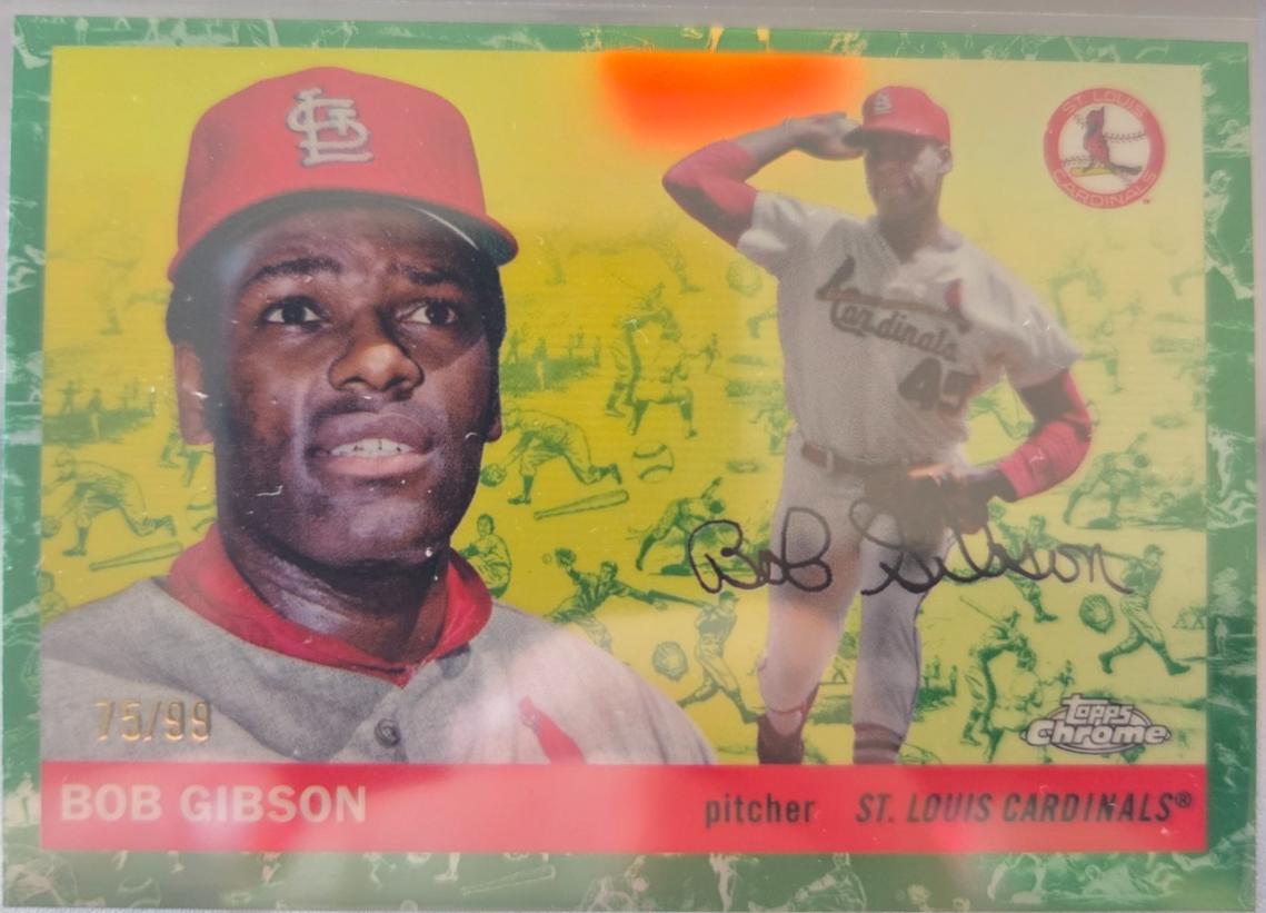 Bob Gibson [Toile White Green Refractor] #408