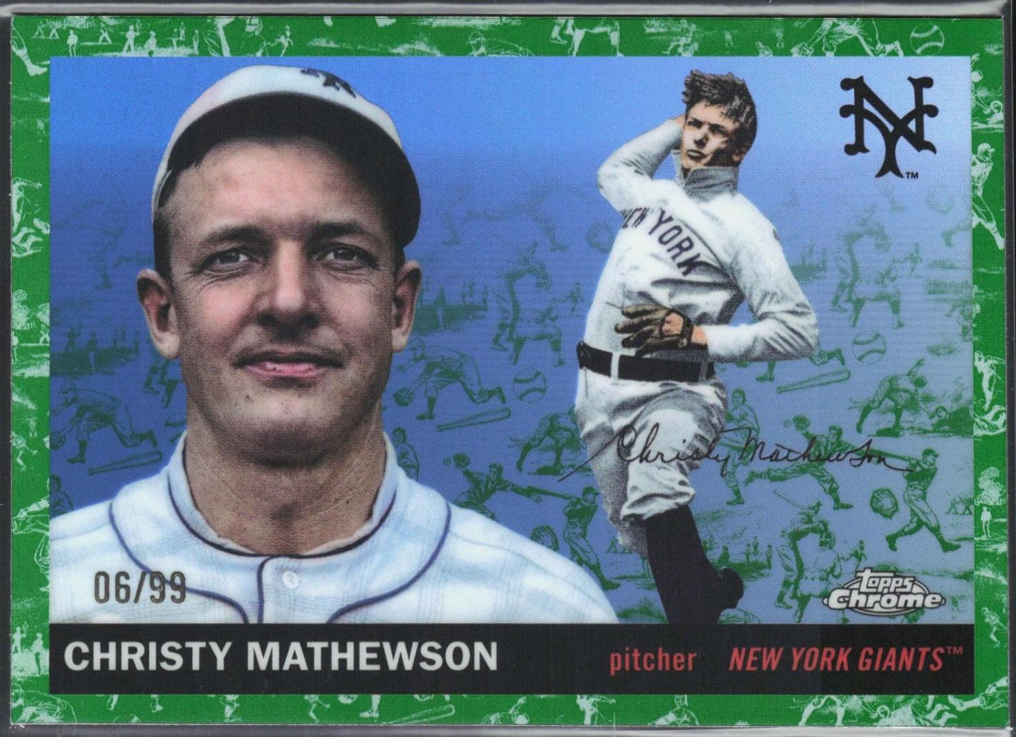 Christy Mathewson [Toile White Green Refractor] #498
