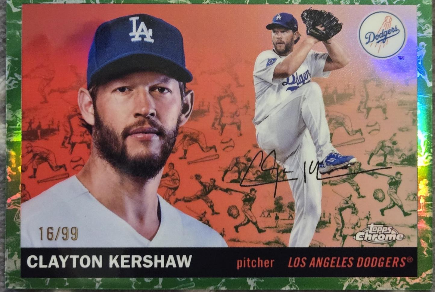 Clayton Kershaw [Toile White Green Refractor] #27