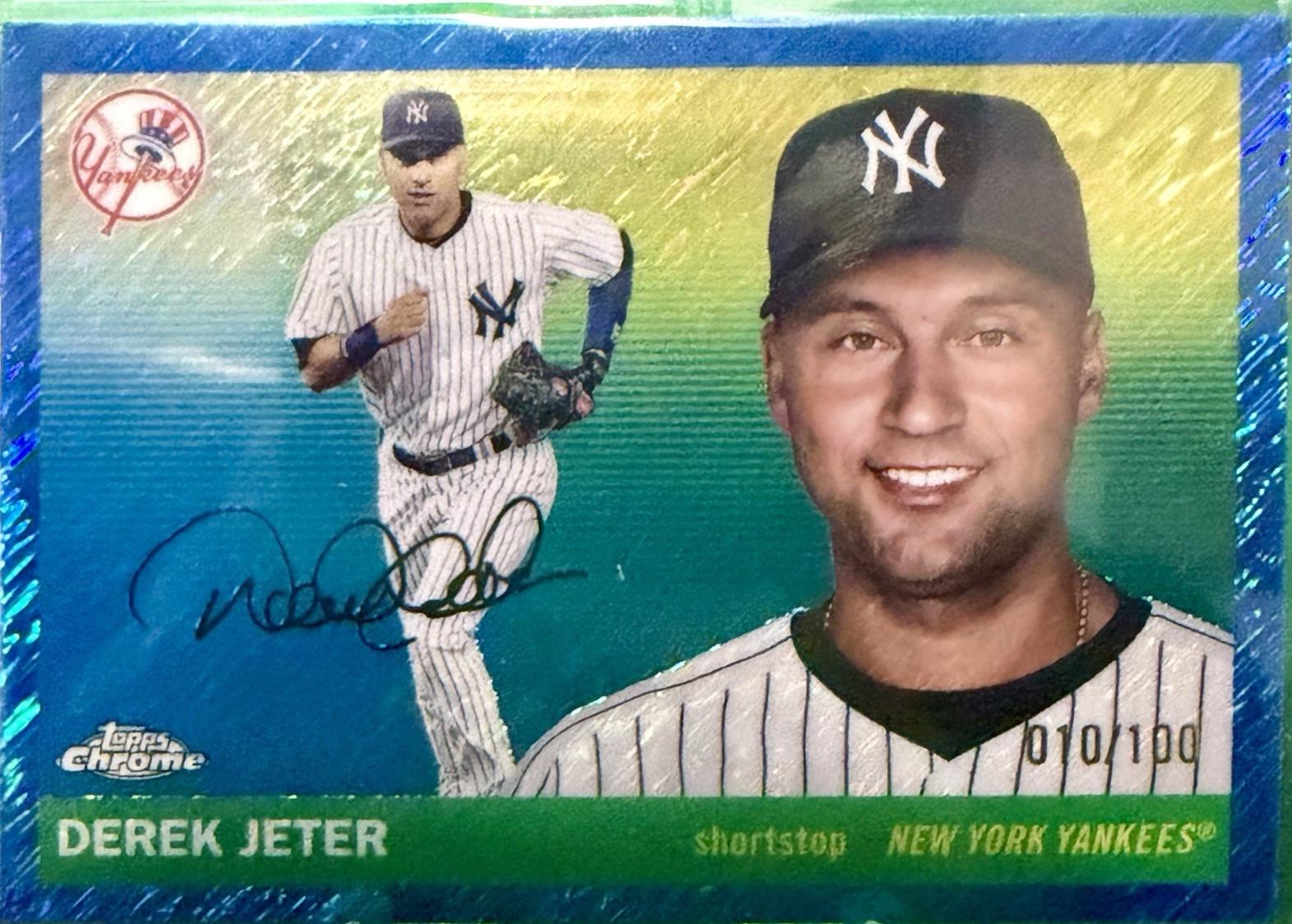 Derek Jeter [Blue Shimmer Refractor] #458