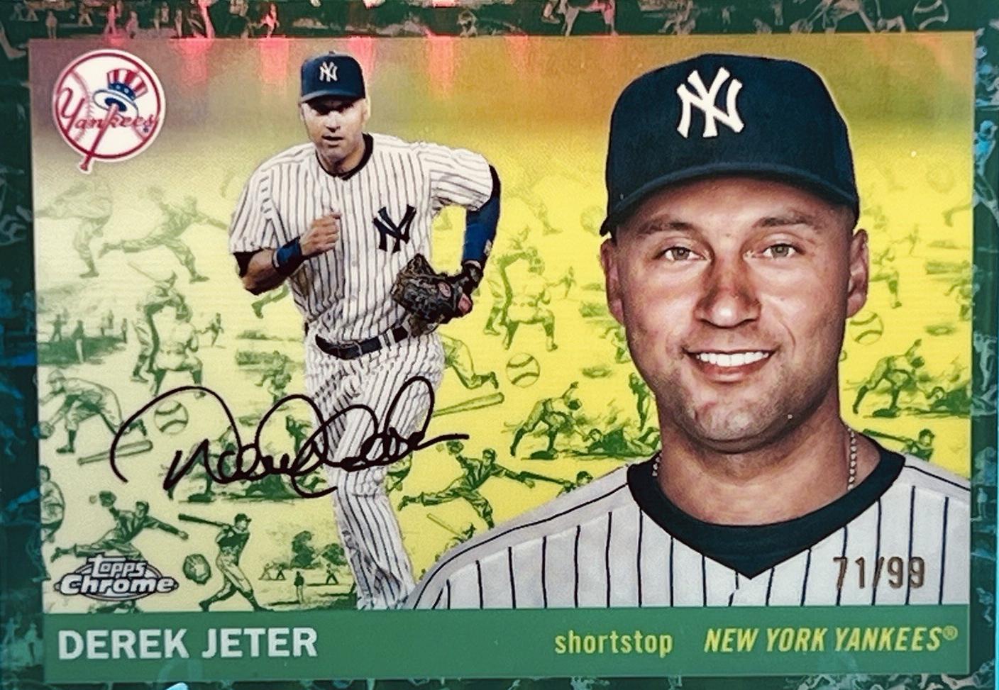 Derek Jeter [Toile White Green Refractor] #458