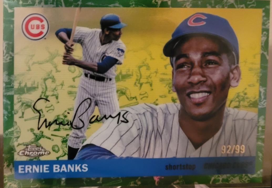 Ernie Banks [Toile White Green Refractor] #340