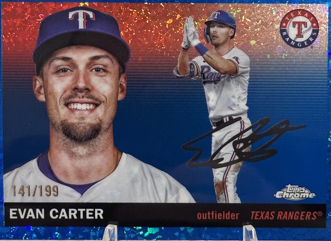 Evan Carter [Blue Mini-Diamond Refractor] #198