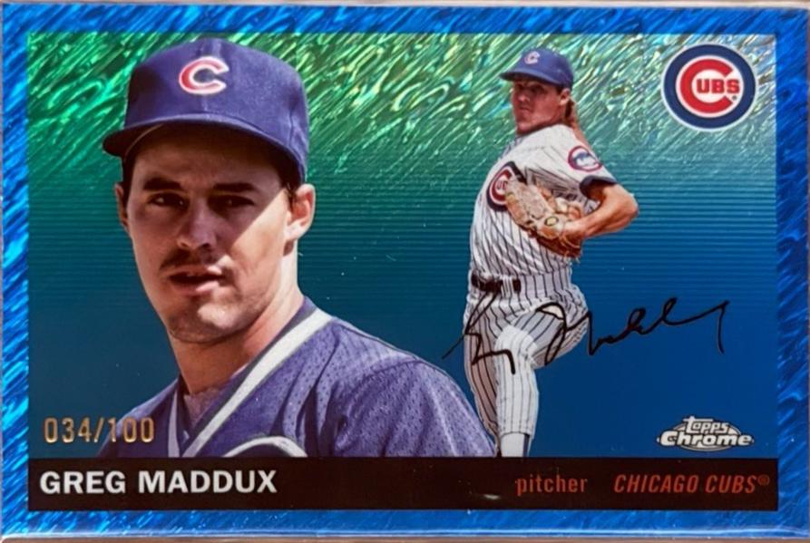 Greg Maddux [Blue Shimmer Refractor] #303