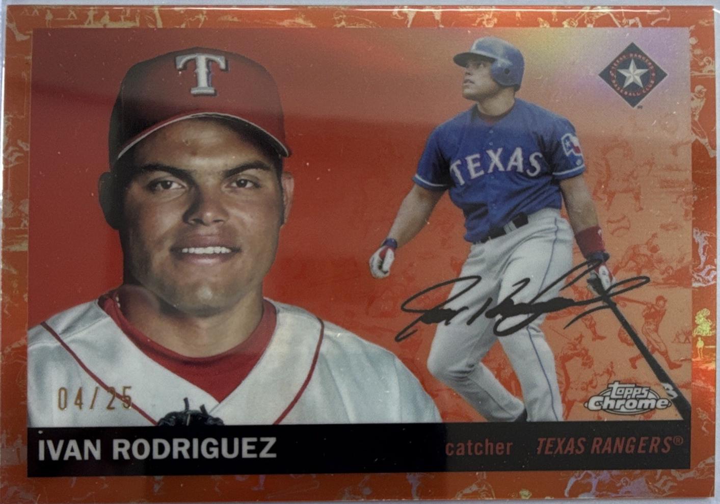 Ivan Rodriguez [Toile White Orange Refractor] #494