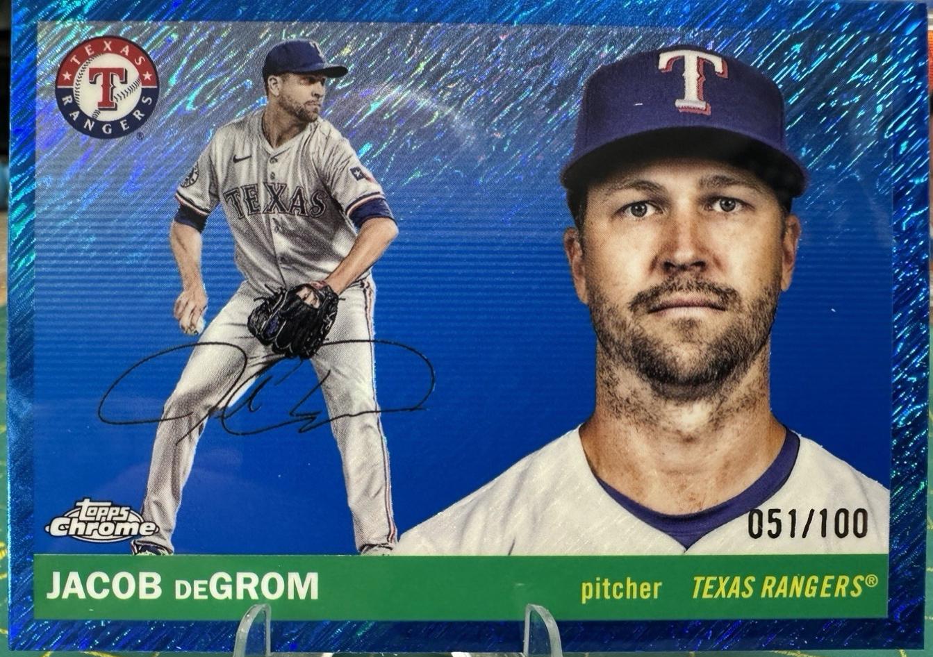 Jacob deGrom [Blue Shimmer Refractor] #112