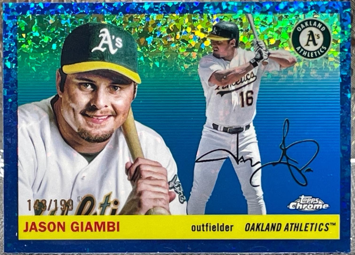 Jason Giambi [Blue Mini-Diamond Refractor] #276