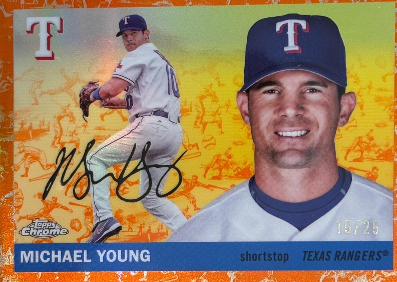 Michael Young [Toile White Orange Refractor] #485
