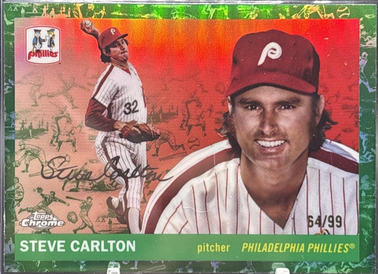 Steve Carlton [Toile White Green Refractor] #495