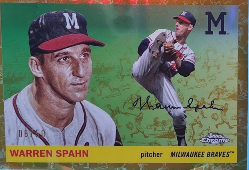Warren Spahn [Toile Cream Gold Refractor] #353