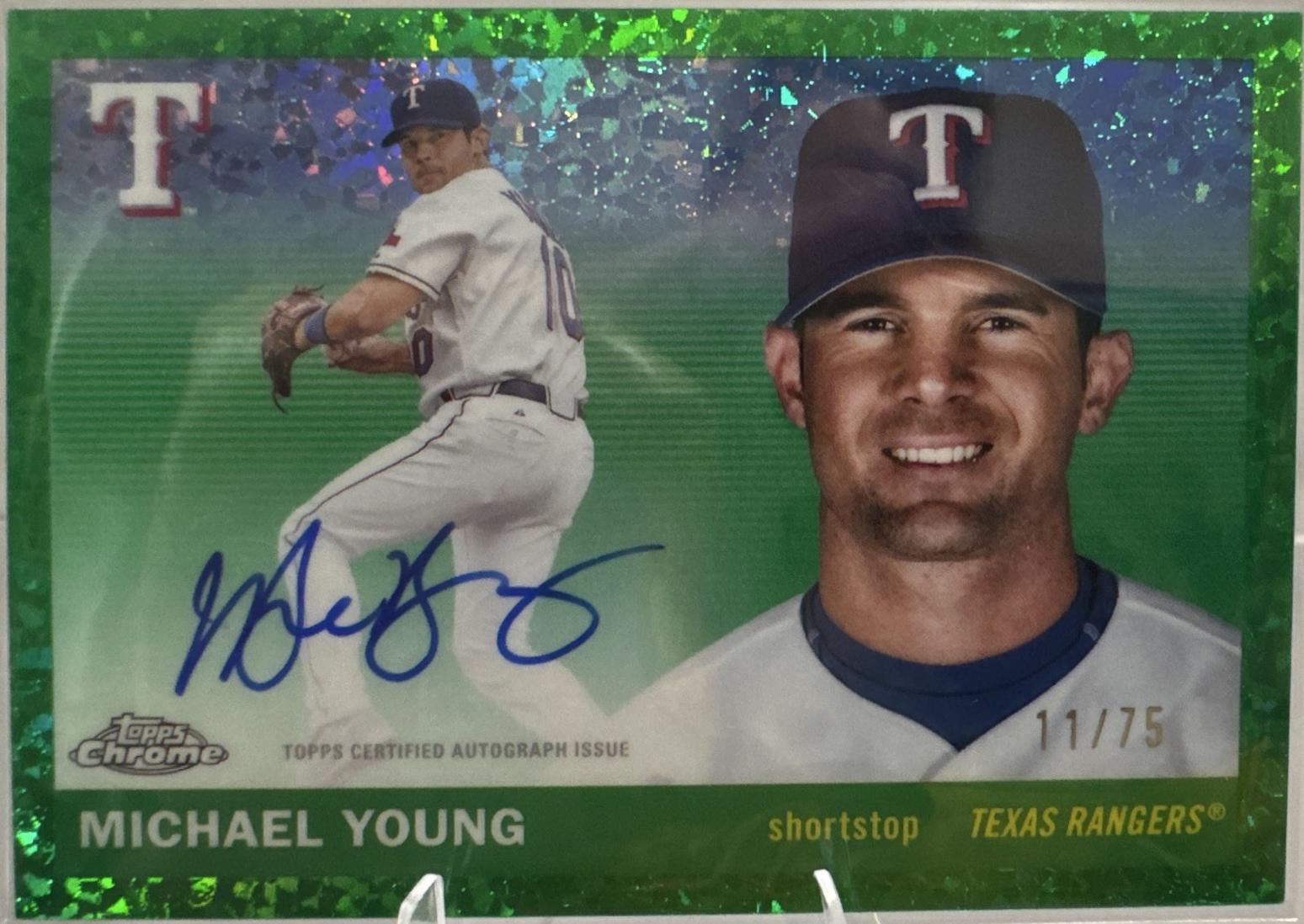 Michael Young [Green Mini-Diamond] #CPA-MY