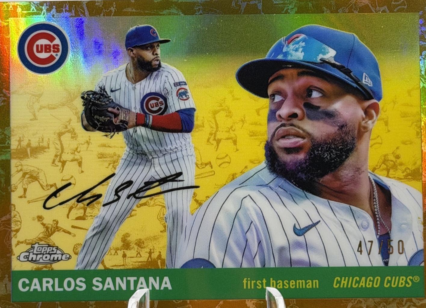 Carlos Santana [Toile Cream Gold Refractor] #93