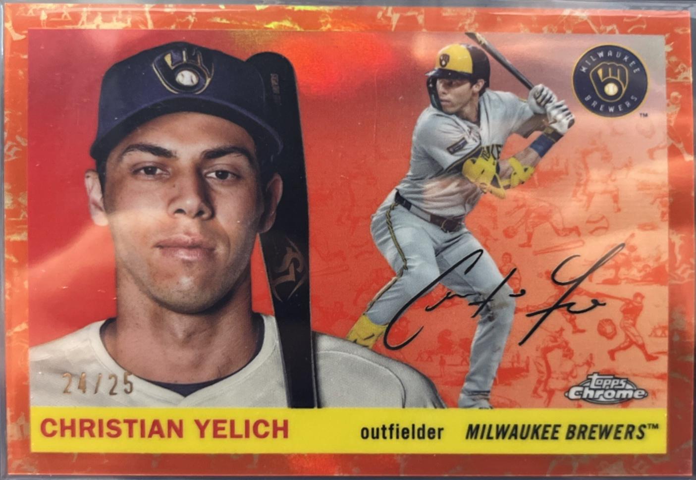 Christian Yelich [Toile White Orange Refractor] #19