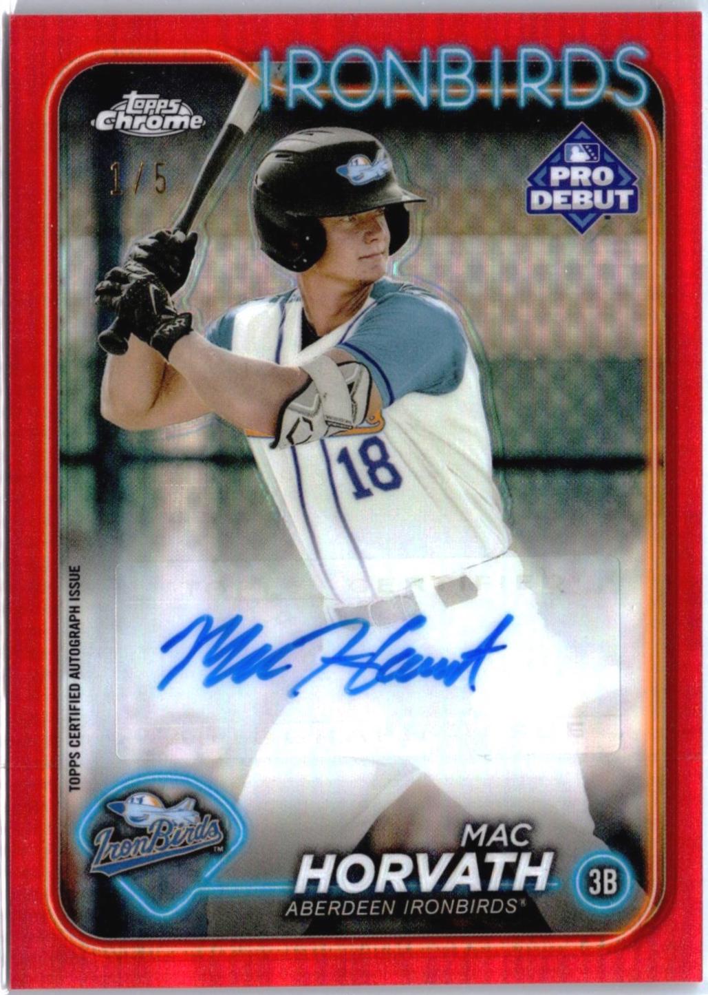 Mac Horvath [Red Refractor Autograph] #PDC-138