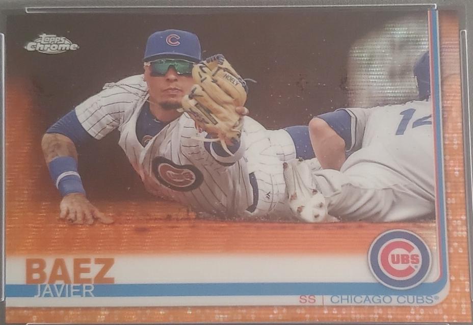 Javier Baez [Orange Wave Refractor] #48