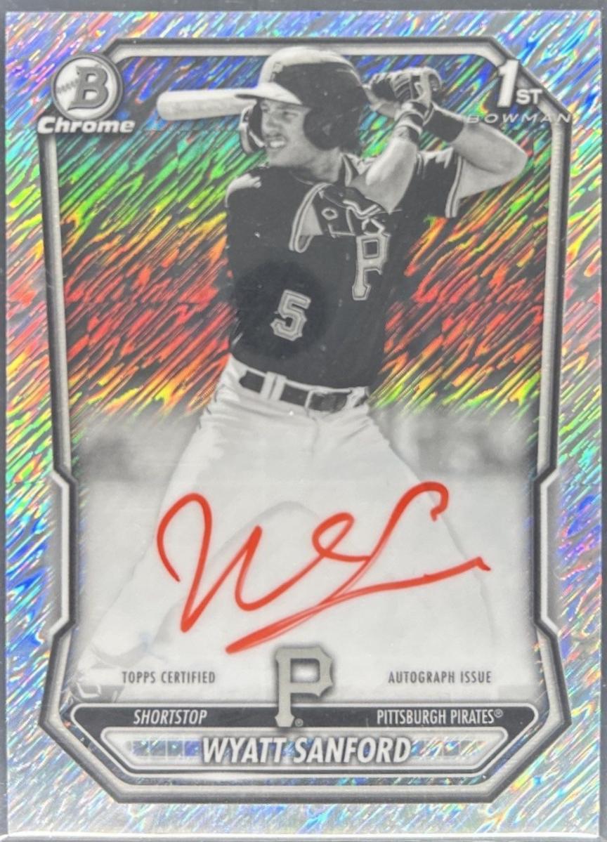Wyatt Sanford [Black White Shimmer Refractor] #CPA-WS