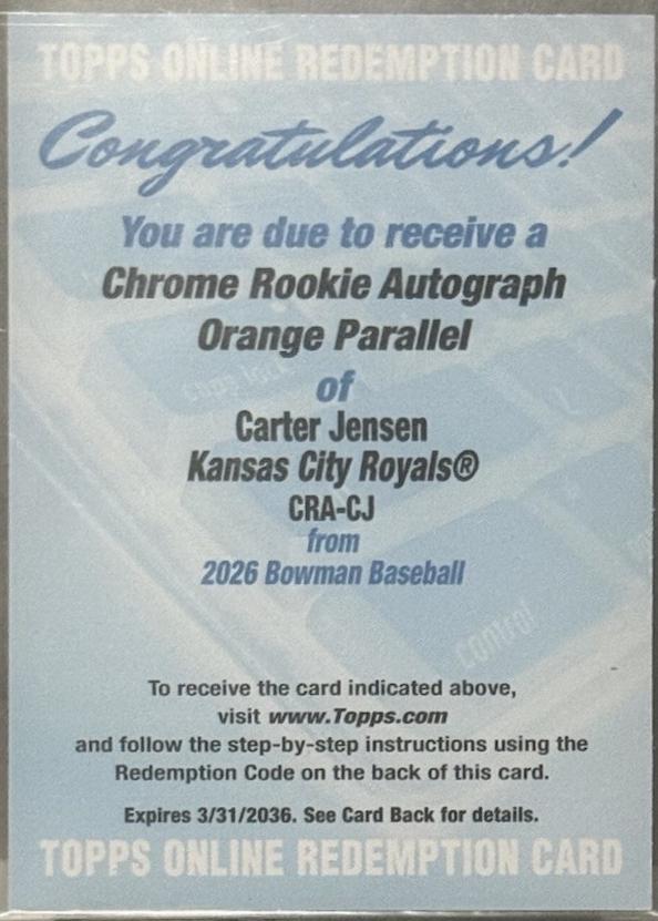 Carter Jensen [Orange Refractor] #CRA-CJ