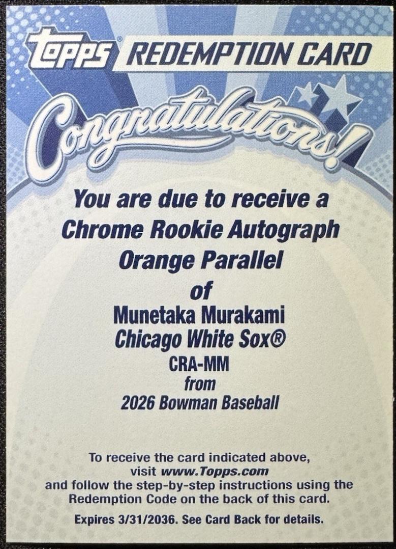 Munetaka Murakami [Orange Refractor] #CRA-MM