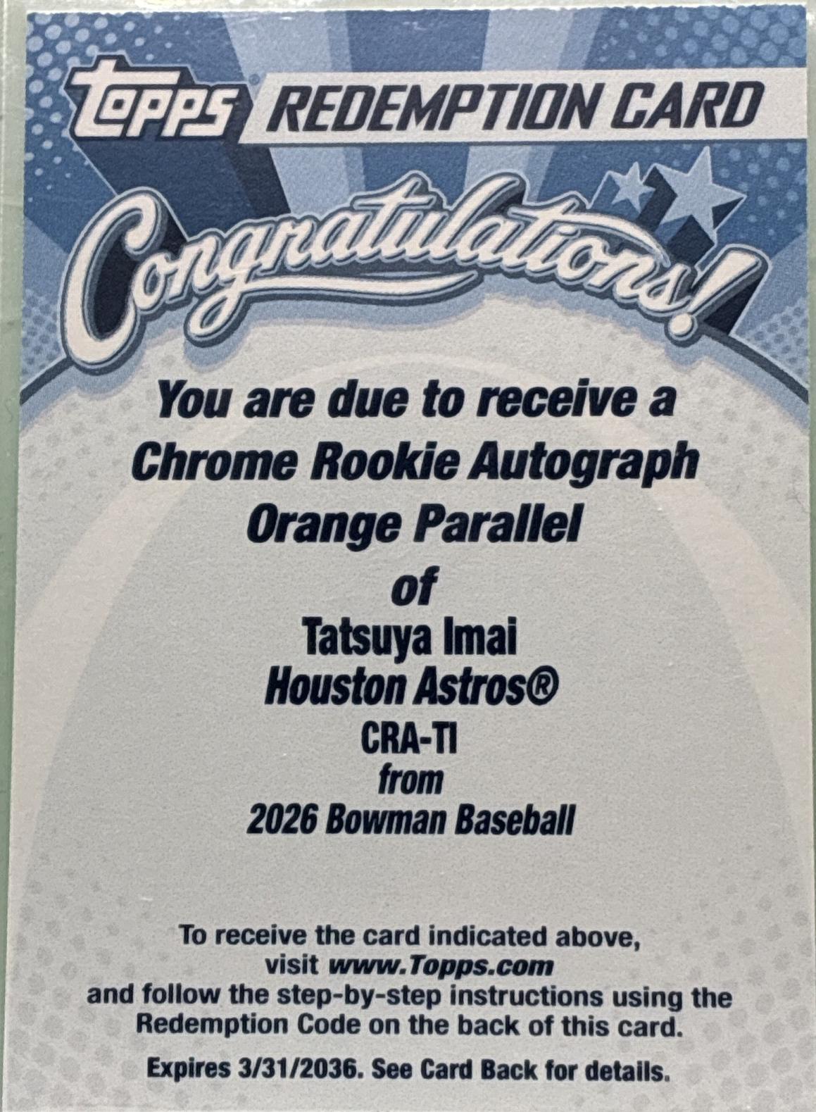 Tatsuya Imai [Orange Refractor] #CRA-TI