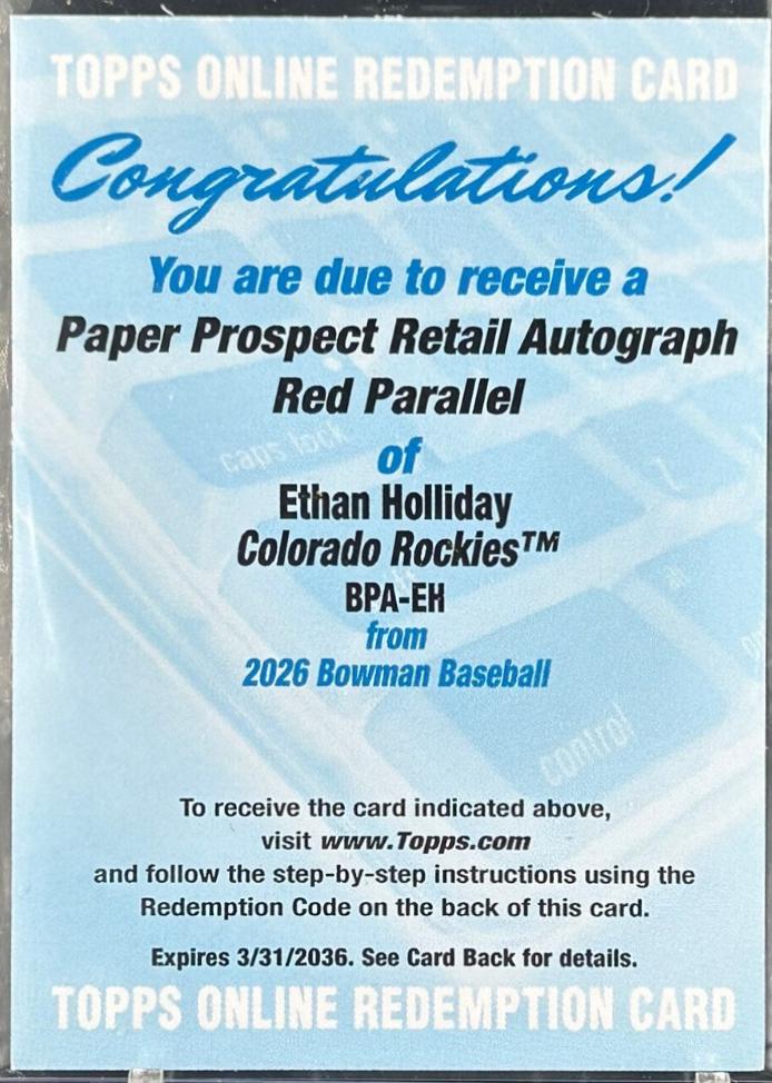 Ethan Holliday [Red Border] #BPA-EH