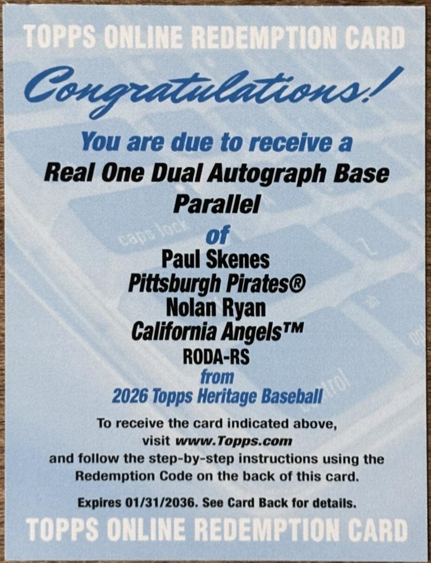 Paul Skenes / Nolan Ryan #RODA-RS