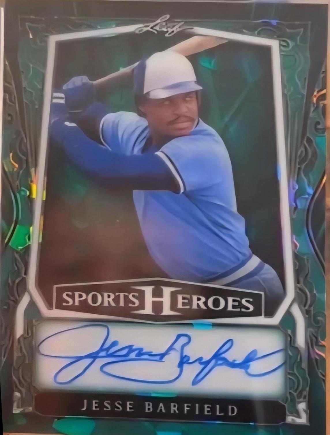 Jesse Barfield [Green Cracked Ice Autograph] #BA-JB2