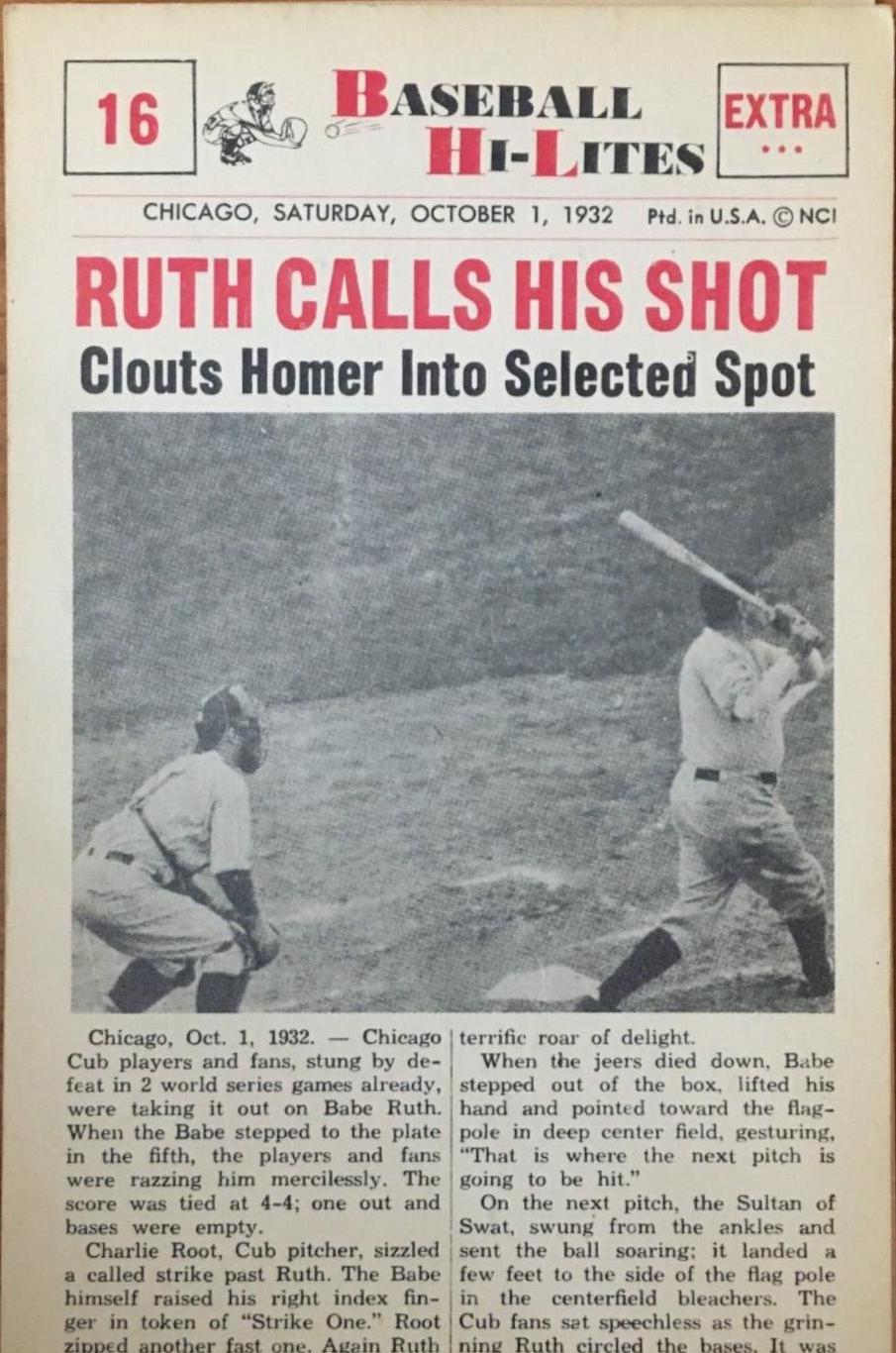 Ruth Calls His Shot #16