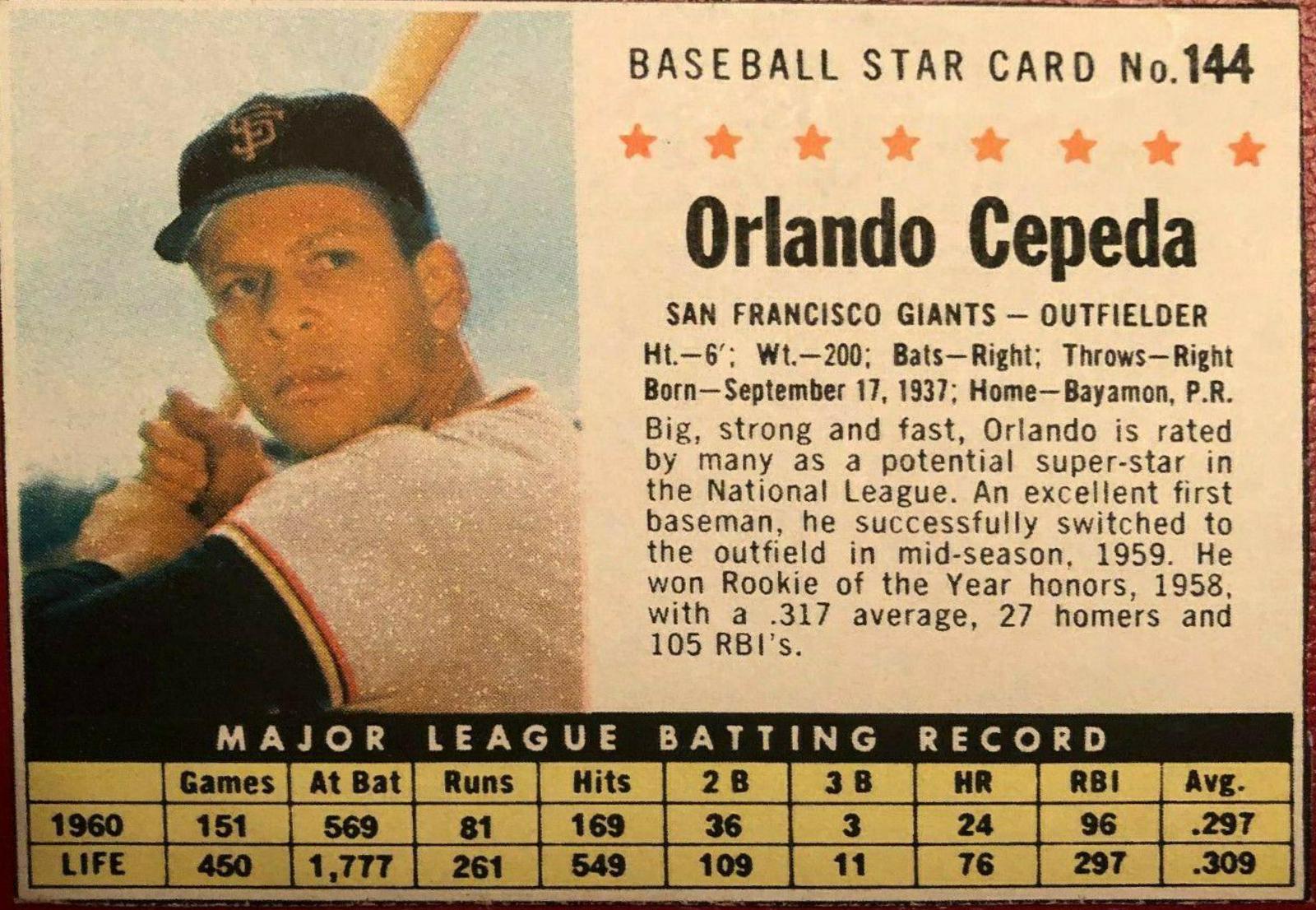 Orlando Cepeda [Hand Cut] #144