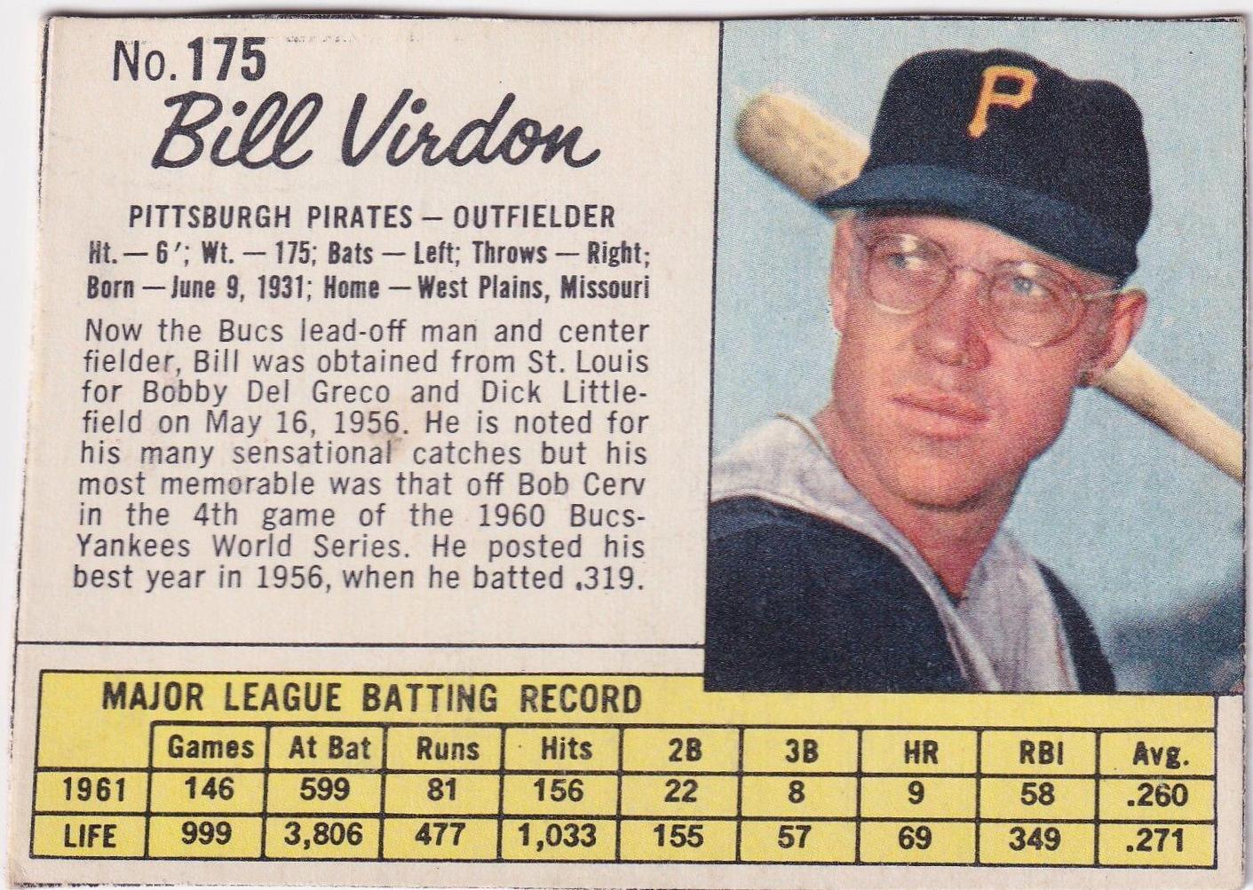 Bill Virdon [Hand Cut] #175