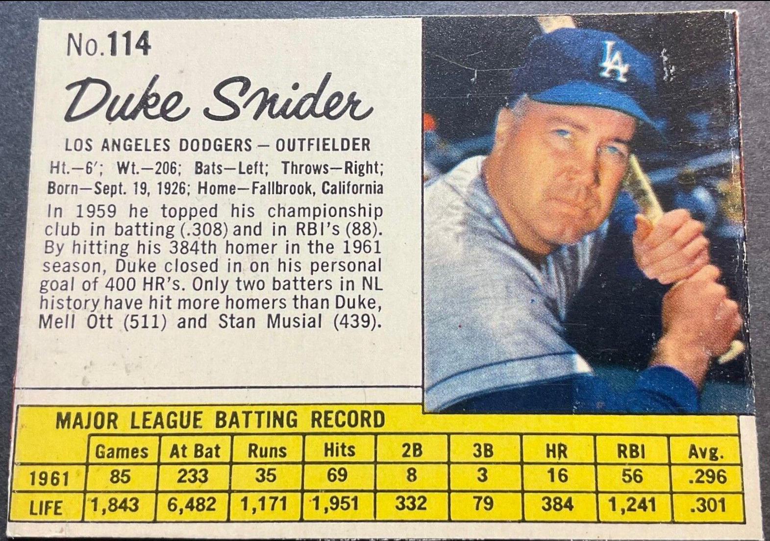 Duke Snider [Hand Cut] #114