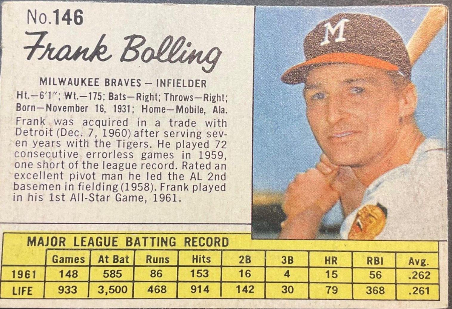 Frank Bolling [Hand Cut] #146