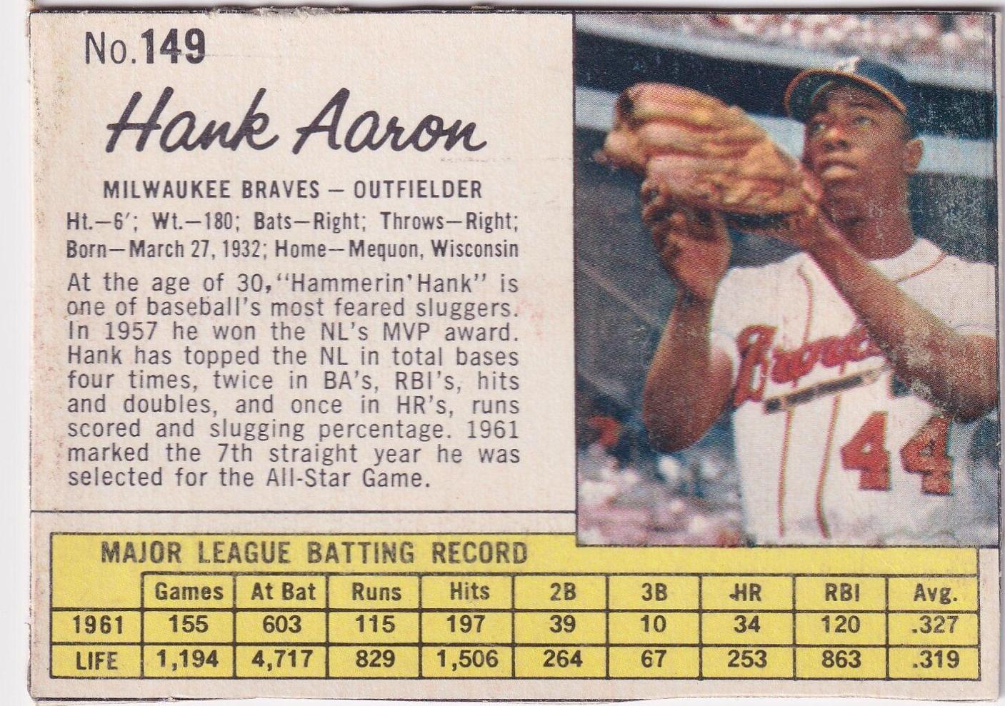 Hank Aaron [Hand Cut] #149