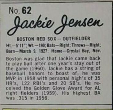 Jackie Jensen [Hand Cut] #62