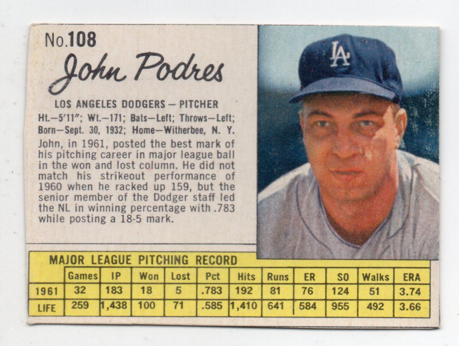 John Podres [Hand Cut] #108
